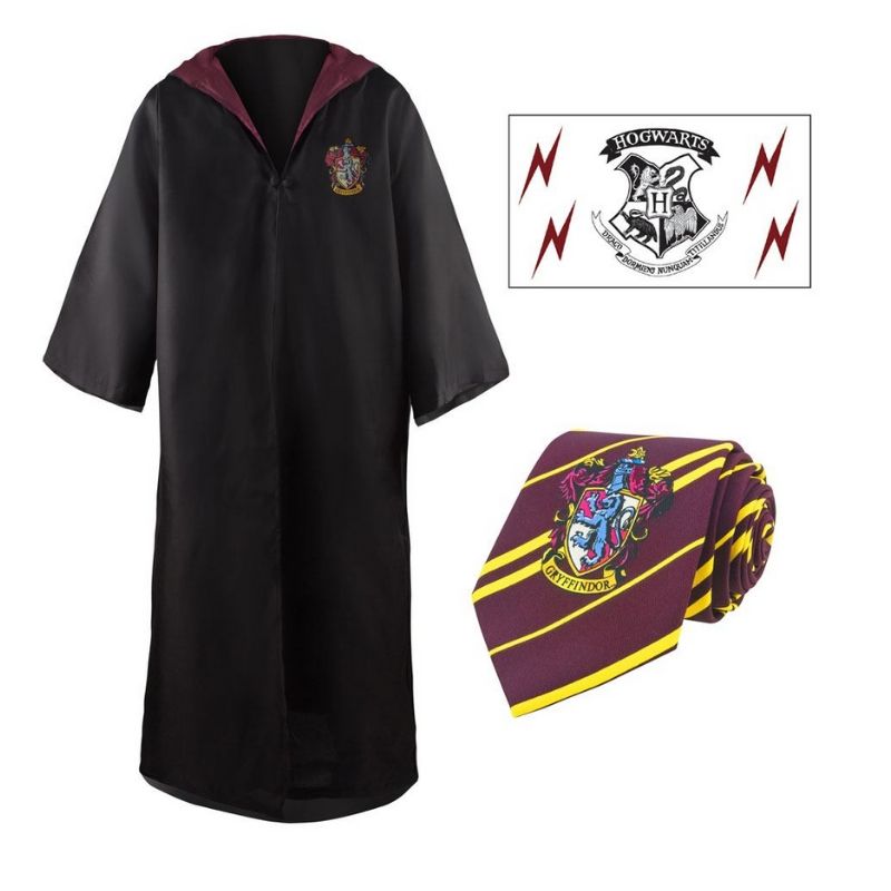 Harry Potter set robe, cravate & tatouage Gryffondor
