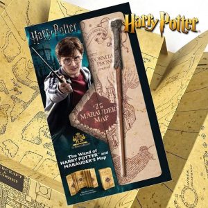 Harry Potter - Coffret Baguette Harry et Carte du Maurreudeur